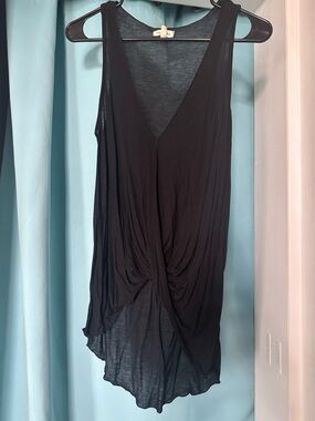 silence + noise Black Twist-Front V-Neck Tank